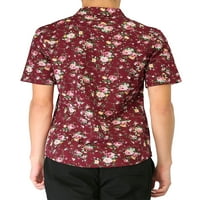 Единствени поволни цени за летни кратки ракави за кратки ракави за маж, цветен памук хавајски кошула