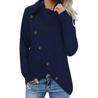 Женско копче за ветерници со ветерни јаки со долги ракави џемпери џемпер џемпер пулвер врвни дами зимски модни обични врвни