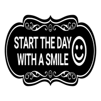 Дизајнер Започнете Го Денот Со Знак За Насмевка-Медиум