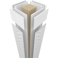 Ekena Millwork 12 W 10'H Craftsman Classic Square Non-Tapered Heringbone Modern Fretwork Column W Стандарден капитал и стандардна