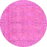 Ахгли Компанија Внатрешна Тркалезна Ориентална Розова Традиционална Област Килими, 7 ' Круг