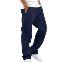 Сини Мажи Цврсти Секојдневни Повеќе Џебови Фитнес Панталони Од Отворен Тип Карго Панталони Панталони