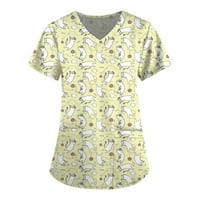 В - Вратот Слободно Време Блузи Графички Отпечатоци Блузи Краток Ракав Лето За Жени Сина XL