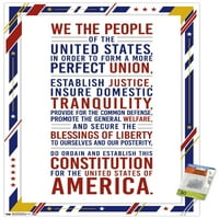 Соединетите Американски Држави - Устав Преамбула Ѕид Постер Со Притисни Иглички, 22.375 34