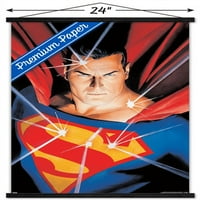 Стрипови-Супермен-Портрет Ѕид Постер Со Дрвена Магнетна Рамка, 22.375 34