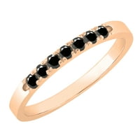 Колекцијата на BazzlingRock Round Black Diamond Stone Stecable Band For Women In 14k Rose Gold, големина 6,5