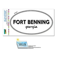 Форт Бенинг, Га-Џорџија - Црна И Бела-Градска Држава-Овална Ламинирана Налепница