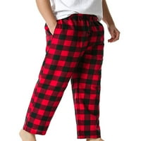 Машки панталони Со Врвки За Влечење Лабав Сон Еластична Облека За Спиење На Половината Директна Нога Дневна Панталона Со Џебови