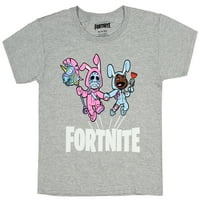 Фортнит кошула за момчиња за момчиња за момчиња за зајаче со ликови лиценцирана од кожата лиценцирана маица