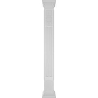 Ekena Millwork 10 W 8'H Craftsman Classic Square Non-Tapered San Antonio Mission Style Fretwork Column W Crown Capital & Crown Base