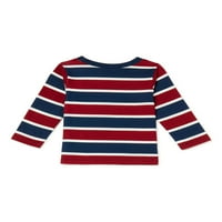 Garanimals Baby Baby Boys Stripe маица со долг ракав, големини 0 3M-24M