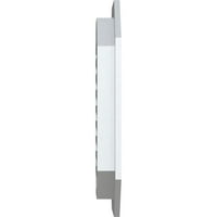 Ekena Millwork 16 W 22 H вертикална издолжена октагон Функционална, PVC Gable отвор со 1 4 рамка за рамна трим