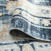 Традиционална површина за килим ориентална 'рѓа, правоаголник во затворен простор лесен за чистење
