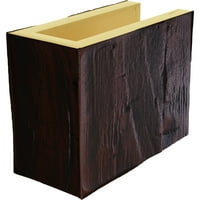 Ekena Millwork 8 H 10 D 48 W Hand Hewn Fau Wood Camplace Mantel Kit W alamo Corbels, природен пекан