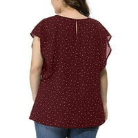 Женски лето плус големина кошула за ракави за ракави врвни пол -точки шифонски блузи тренингот манжетни xl xl