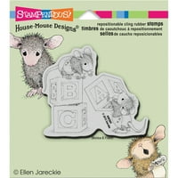 Печат Куќа Глувчето Држат Печат 3.5 X4 - Бебе Блокови