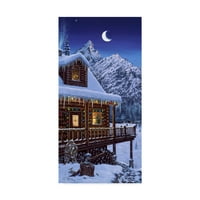 Трговска марка ликовна уметност „планински дом Божиќ“ платно уметност од effеф Тифт