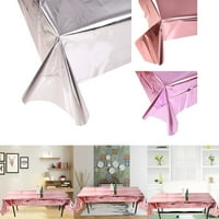 Сјајно еднократна употреба на розово чаршав за Божиќна забава за декорирање на табела со фолија за крпа