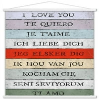 Љубовен Јазик-Те Сакам Ѕид Постер Со Дрвена Магнетна Рамка, 22.375 34