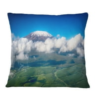 Дизајн на воздушен поглед на планината Килиманџаро - пејзаж печатена перница за фрлање - 18х18
